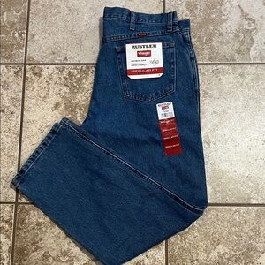 Rustler Men's Relaxed Fit Dark Blue Jeans 38x30 NWT